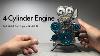 Building A 4 Cylinder Engine Model Kit Full Metal Car Engine Model Kit