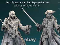Jack Sparrow 3d Printed Model Unassembled Unpainted 1/10-1/4